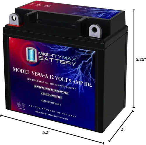 Vista 9 de Mighty Max Battery Reemplazo de batería YB9A-A 12V 9AH para M229AY, M329AY, MOSM329AY