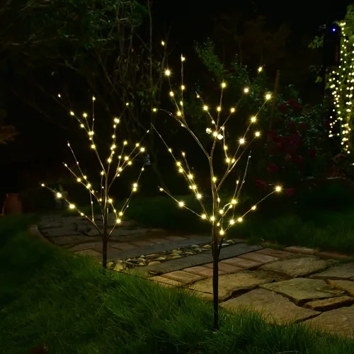 Vista 5 de LIGHTSHARE Rama de Ramita de Árbol de Abedul Artificial Iluminada de 32 Pulgadas con 120 Luces LED de Hadas Operada con Batería con Temporizador
