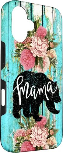 Vista 3 de Funda para iPhone 16, color turquesa, diseño rústico de grano de madera