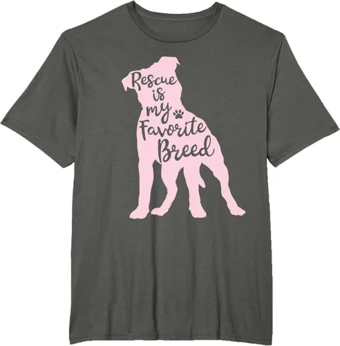 Vista 5 de Pitbull Rescue Is my Favorite Breed Dog Pit Bull Mama - Camiseta, Negro, S