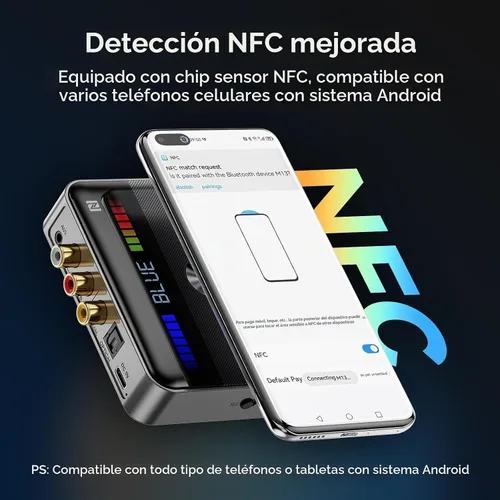 Vista 6 de M13 RGB Bluetooth 5.3 Transmisor receptor de audio, adaptador de audio Bluetooth para el hogar antiguo estéreo/altavoces TV con pantalla, USB, RCA