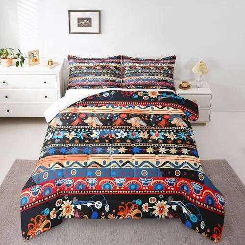 Vista 27 de Erosebridal Juego de ropa de cama damascada gótica para adultos, juego de edredón victoriano antiguo, edredón floral vintage gótico con diseño