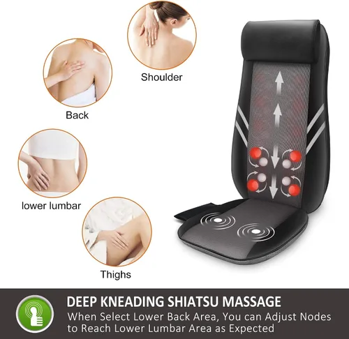Vista 6 de Snailax Masajeador de pies Shiatsu con calor y masajeador de espalda con calor