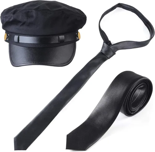 Vista 5 de Beefunny Disfraz de chofer Limo Taxi Driver Hat Set de guantes