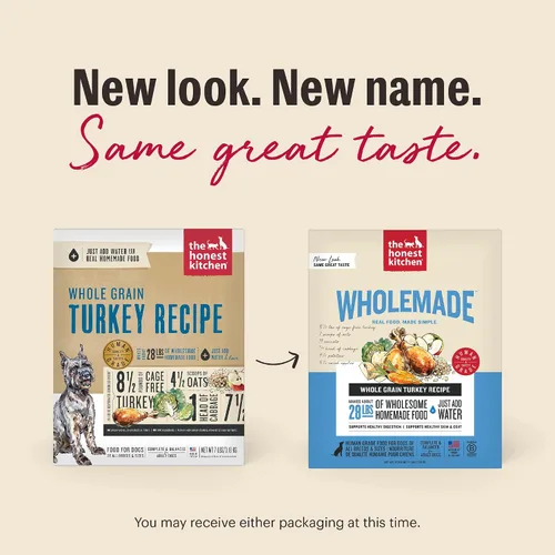 Vista 3 de The Honest Kitchen Human Grade Wholemade™ Alimento Deshidratado para Perros de Grano Integral - Comida Completa y Equilibrada o Complemento - Pavo