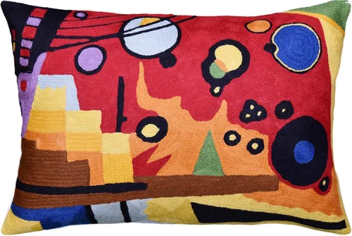 Vista 4 de Funda de almohada lumbar Hundertwasser biomorfo, funda de almohada abstracta moderna para sofá, casa de campo, para silla de exterior, cojines