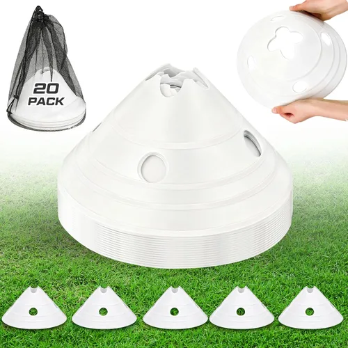 Vista 12 de Conos de disco jumbo Conos de fútbol jumbo con bolsa de malla Gran agilidad para entrenamiento de fútbol Deportes para adultos Amarillo