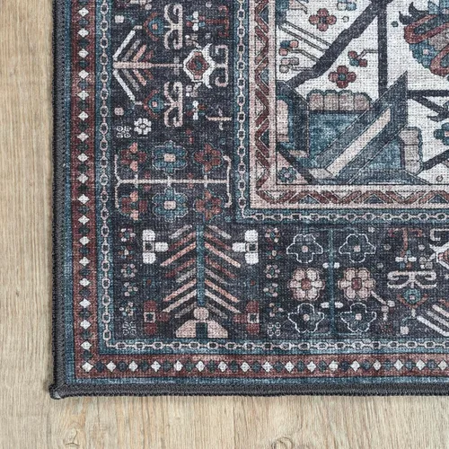 Vista 5 de Adiva Rugs Alfombra de área lavable a máquina de 2 pies 6 x 6 pies 6 pies 6 pies 6 pies 6 pies 6 pulgadas con parte trasera antideslizante para sala