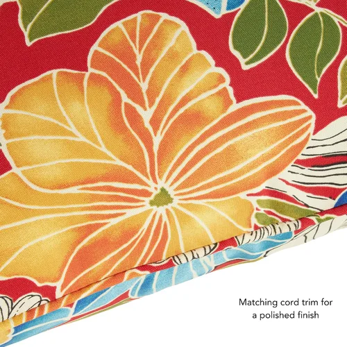 Vista 5 de Greendale Home Fashions Juego de cojines para exterior de 2 piezas de asiento profundo, Aloha Carmesí
