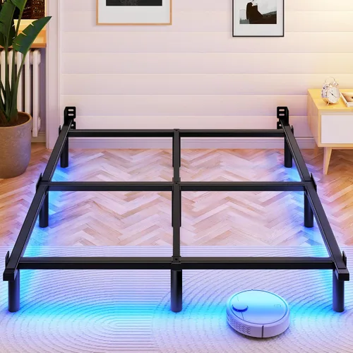Vista 10 de Awesofurni Marco de Cama Individual, Marco de Cama de Metal Basics de 7 Pulgadas, Base Resistente de 9 Patas para Somier y Colchón, Sin Ruido, Fácil