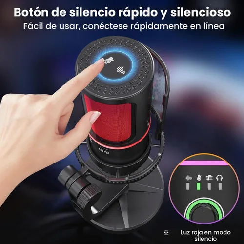 Vista 4 de Micrófono para juegos SINWE con cancelación de ruido y control de ganancia