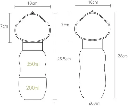 Vista 2 de Dispensador de agua portátil para mascotas, botella de agua para gatos y gatos, 1 unidad (350 + 6.8 fl oz, verde)
