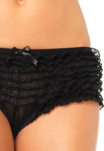 Vista 3 de Leg Avenue Women's Micromesh Lace Ruffle Boy Shorts