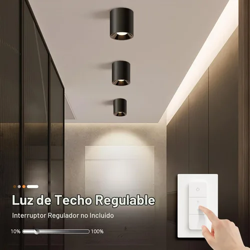 Vista 4 de OKELI Lámpara de Techo LED Moderna de Montaje al Ras COB 20W 4000K Luces de Techo Cilíndricas, Lámparas de Iluminación Regulables para Pasillo