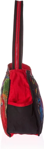 Vista 3 de Laurel Burch 80367 Hobo Medium Zipper Top 15" X4.5" X9", Wild Horses of Fire