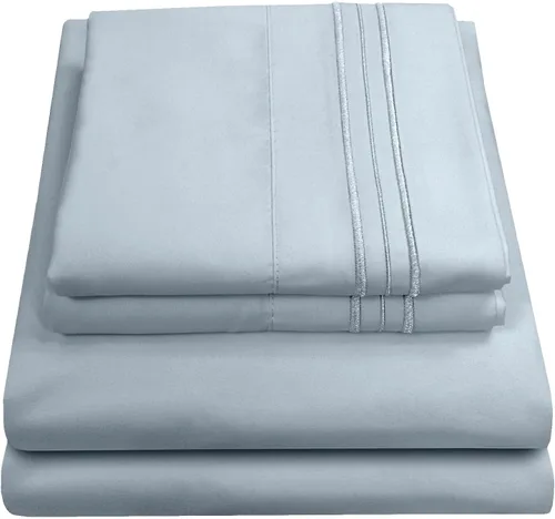 Vista 85 de Juego de sábanas extrasuaves de tamaño individual, ropa de cama transpirable y lujosa con correas elásticas integradas para las esquinas, colección