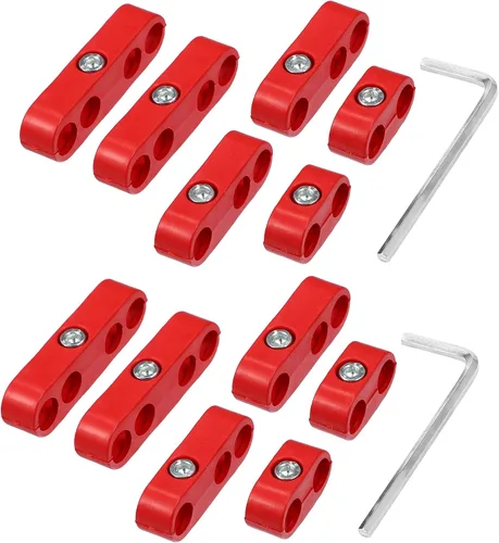 Vista 8 de X AUTOHAUX 2 Unidades 0.276 in-0.315 in Motor de coche Bujía Separador de Alambre Telares Divisor Organizador Abrazadera Plástico Azul