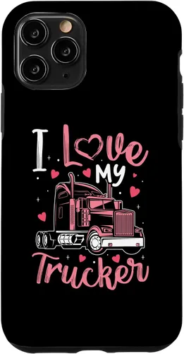 Vista 10 de Funda divertida para iPhone 14 I Love My Trucker para mujer, camionero, esposa, novia