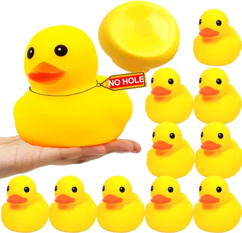 Vista 11 de 10.3 pulgadas Sin Agujero Gigante/Grande Impermeable Sin Ruido 'Bebe' Pato de Goma Divertido Amarillo/Ducikes Juguete de Baño/Piscina/Agua Sin