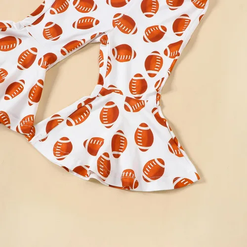 Vista 7 de Newborn Baby Girl Clothes Letter Short Sleeve Football Romper Top Love Pants Set Infant Cute Outfits