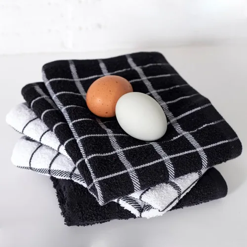 Vista 6 de Ritz Premium Toallas de Cocina de Felpa de Algodón 100% a Cuadros - Altamente Absorbentes, Súper Suaves, de Larga Duración, 25"x15", Paquete de 3