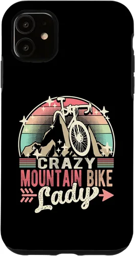 Vista 5 de iPhone 15 Crazy Mountain Bike Lady Cycling Biking Cyclist Biker Girl Case