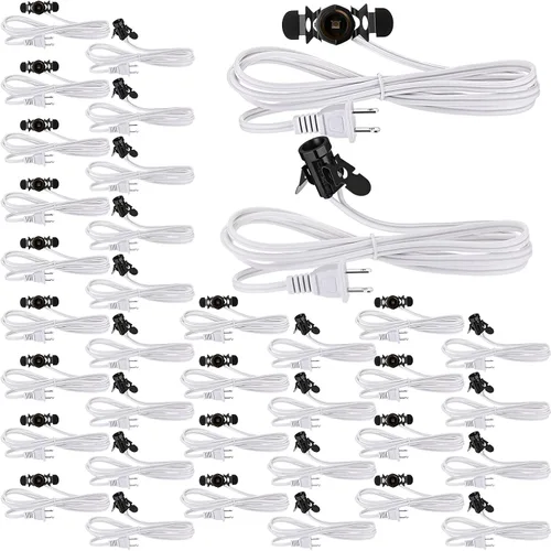 Vista 16 de Macarrie 2 Piezas Cables de Lámpara con Clip con Portalámparas E12 Cable de Repuesto de Lámpara Individual para Accesorios de Decoraciones de Pueblo