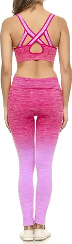 Vista 4 de Conjunto de sujetador deportivo y leggings Active Ombre para mujer