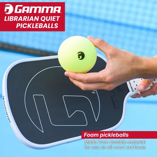 Vista 2 de Gamma Librarian Foam Quiet Pickleball Balls – Low-Noise Practice Balls with True Bounce on Any Surface – Foam Pickleballs Available in 48 Box, 3