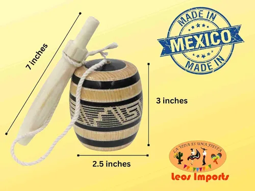 Vista 4 de Greca Balero Barril - Centro de mesa artesanal hecho a mano mexicano Balero Barril, auténtico centro de mesa de juguete mexicano