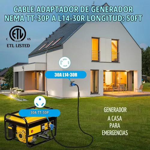 Vista 4 de Tellegloww Adaptador de interruptor de transferencia de generador NEMA TT