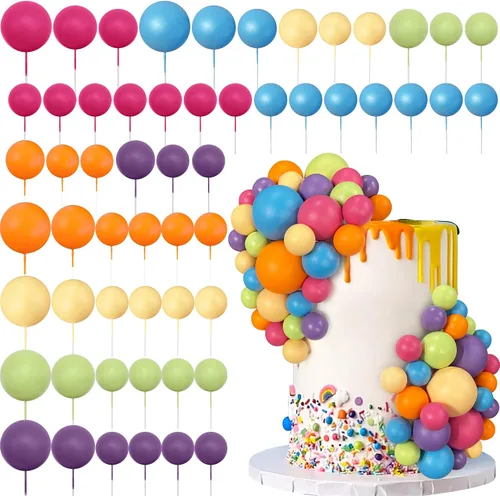 Vista 13 de 56 piezas de bolas de perlas para tarta con forma de bola, decoraciones de tarta con bolas de perlas para tarta de cumpleaños, boda, suministros