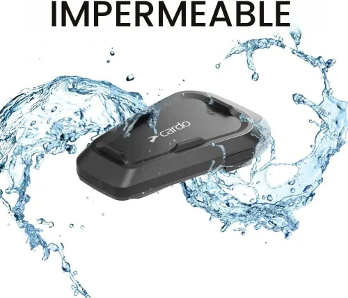Vista 3 de Cardo Spirit HD - Auriculares de comunicación Bluetooth para motocicleta, color negro, paquete individual
