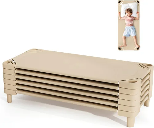 Vista 11 de Giantex Cunas de guardería apilables para dormir, 51 pulgadas de largo x 22.5 pulgadas de ancho, catres portátiles para niños y niños pequeños