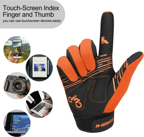 Vista 7 de INBIKE Guantes de ciclismo para hombresmujeres, guantes de ciclismo con pantalla táctil, antideslizantes, guantes de ciclismo de montaña MTB