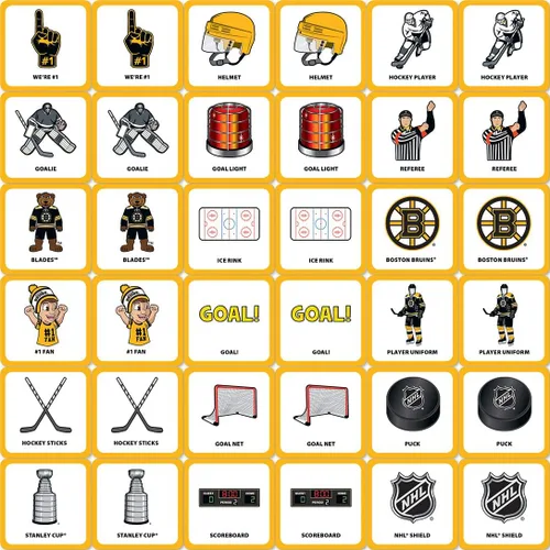 Vista 2 de MasterPieces Juego de cartas a juego de imágenes de los Boston Bruins con licencia oficial de la NHL para niños y familias