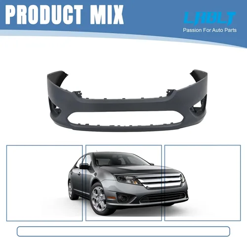 Vista 5 de LABLT Cubierta de parachoques delantero imprimada Fascia de reemplazo para Fusion 2010 2011 2012 AE5Z17D957BAPTM FO1000650