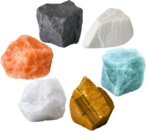 Vista 14 de Amazing Gemstone Cristales para manifestación de ansiedad, juego de 6 cristales curativos de amatista, sodalita, labradorita, angelita, granate