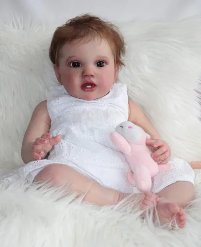 Vista 4 de Anano Muñecas Reborn de bebé niña de 24 pulgadas 24.4 in Reborn bebé realista muñeca bebé niño bebé recién nacido muñeca recién nacido bebé recién