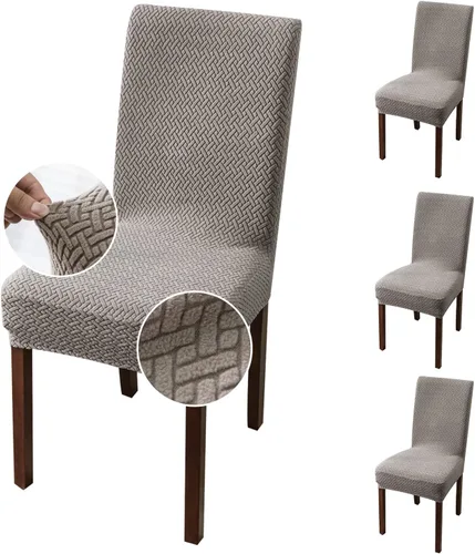 Vista 44 de Genina Fundas impermeables para sillas de comedor, cocina, fundas para sillas de comedor Parson (beige, 2 unidades)