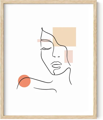 Vista 50 de HAUS AND HUES Arte de pared minimalista - Dibujo moderno de líneas abstractas, impresión de boceto femenino simple, obra de arte para el hogar