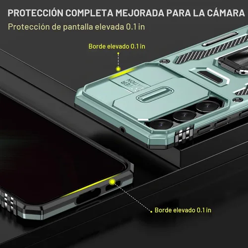 Vista 3 de ANGELAS - Funda a prueba de golpes para Samsung Galaxy S23 Plus, parachoques de silicona TPU con protección anticaídas, cubierta deslizante
