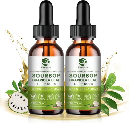 Vista 9 de Extracto de hojas de guanábana pura Lukaree, gotas líquidas de amargos de graviola concentradas 10X para inmunidad, digestión y energía, extraídas