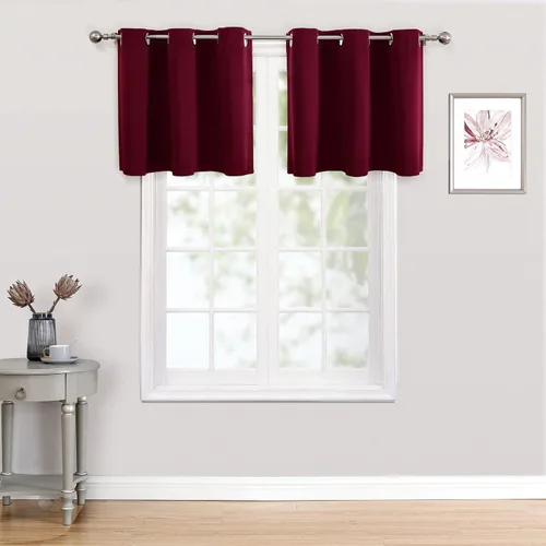 Vista 63 de ChrisDowa - Cortinas cortas para ventana de 40 pulgadas para dormitorio - Cortinas cortas con ojales y aislamiento térmico para oscurecer