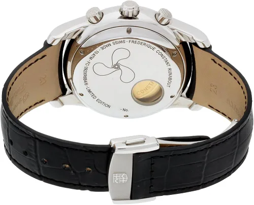Vista 3 de Frederique Constant FC-392RM6B6 Reloj de cuero para hombre, esfera plateada, Negro, Cronógrafo