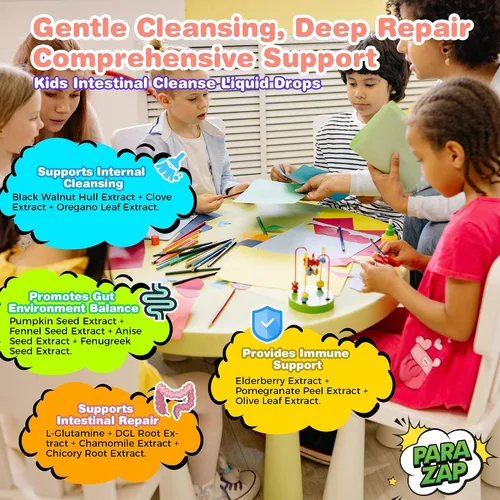 Vista 5 de Gotas de clavo de nogal negro para niños, líquido de apoyo intestinal