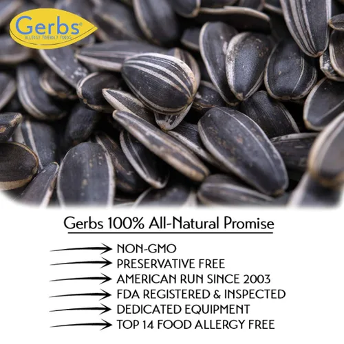 Vista 4 de GERBS Semillas de girasol Jumbo ligeramente saladas con sal marina 14 oz. Lote pequeño, sin aditivos artificiales, bolsa resellable Snack