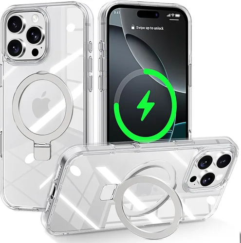 Vista 50 de CHAOFEnG - Funda compatible con iPhone 11 con soporte, color negro Fundas delgadas de grado militar para iPhone 11 con soporte de anillo