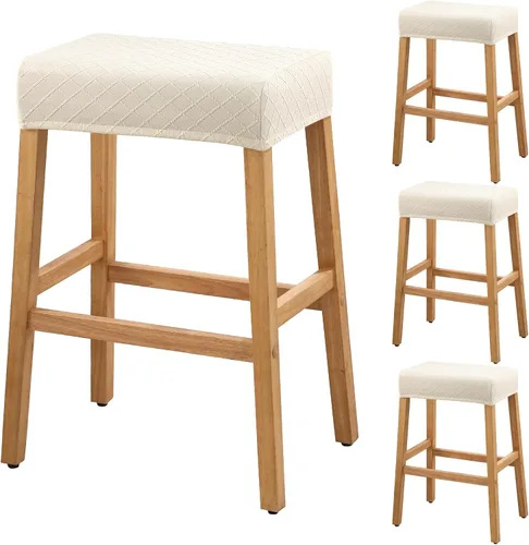 Vista 49 de YISUN Fundas de taburete rectangulares, paquete de 2 fundas elásticas impermeables para asiento de silla de montar, taburetes de bar, sillas de bar