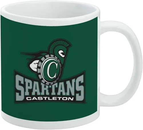 Vista 466 de Taza de cerámica con el logotipo principal de la Universidad Rider, taza de regalo novedosa para café, té y bebidas calientes, 11oz, blanca